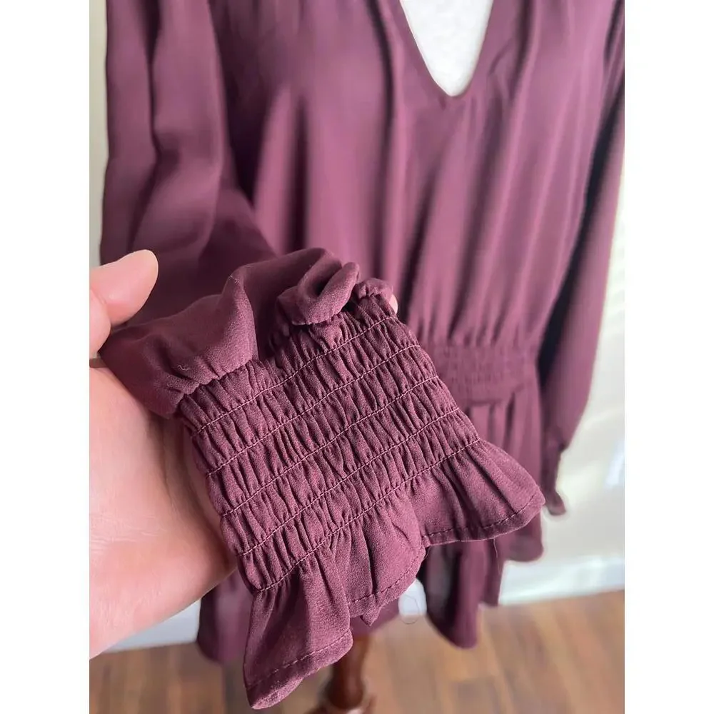 Torrid Burgundy Ruffle Peplum Blouse – Size 2X – NWOT - Picture 4 of 5